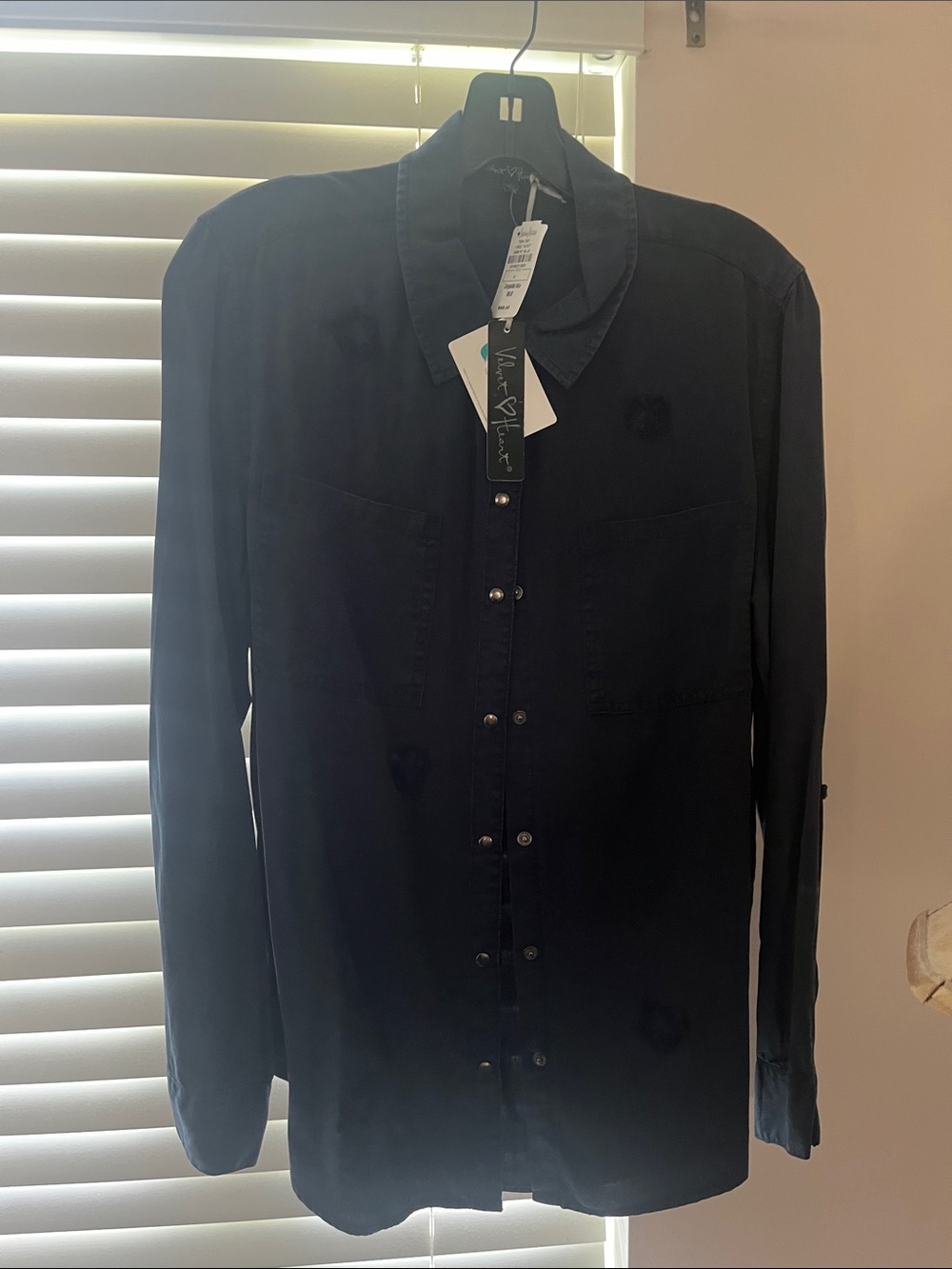 Velvet Heart Navy Blue Button-Down Shirt